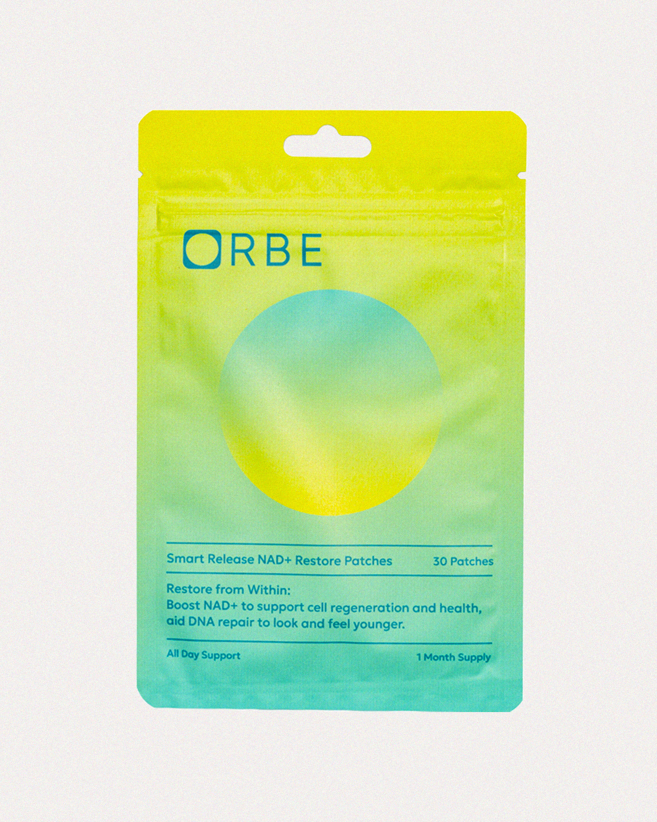 Smart Release NAD+ Youth regeneration patch packaging by We Are Orbe